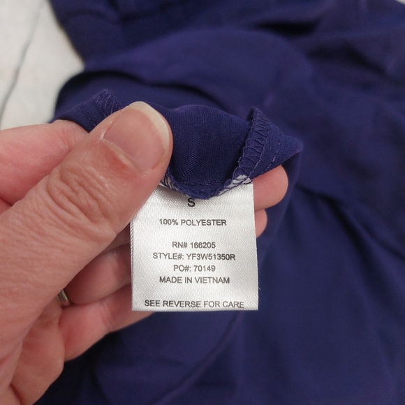 Lucky Brand Flowy cinched waist purple mini dress - Picture 2 of 6